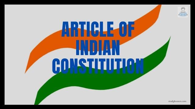 Article of Indian Constitution